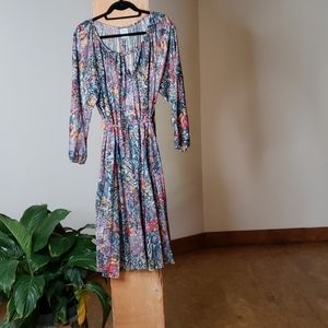 Vintage 70s sunburst pleated dress